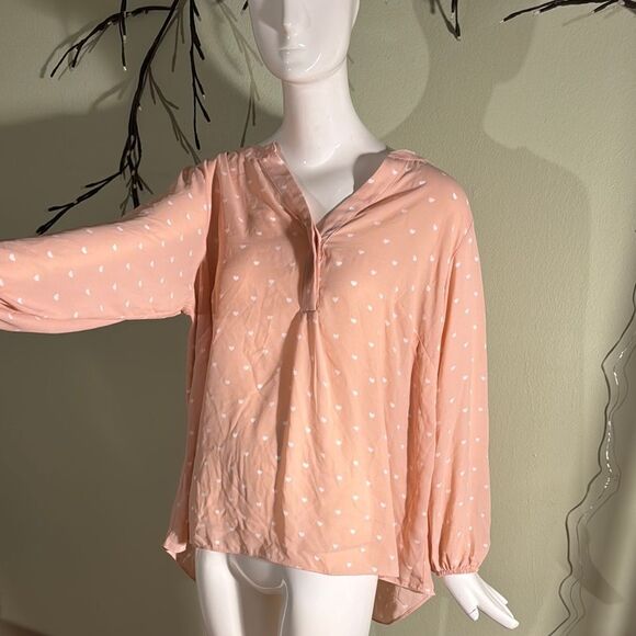 Peach Polka Dot Women's Top - Picture 1 of 8
